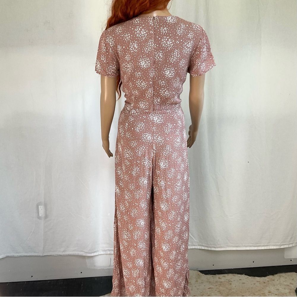 Urban Outfitters KerriAnn Boho Wide Leg Jumpsuit Pink Print Small - Picture 4 of 9